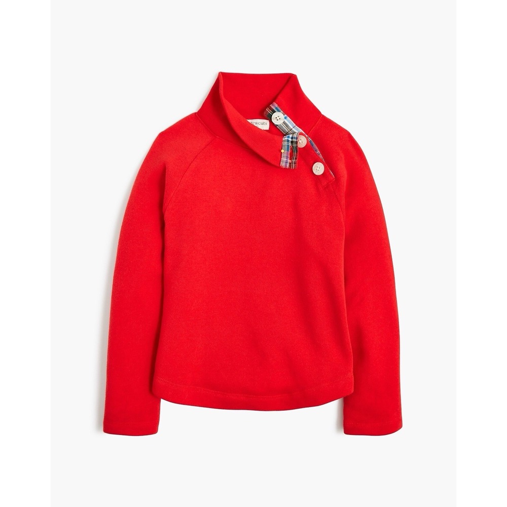 J Crew Crewcuts Girls Red Button Neck Pullover Sweater Size XXL NWT